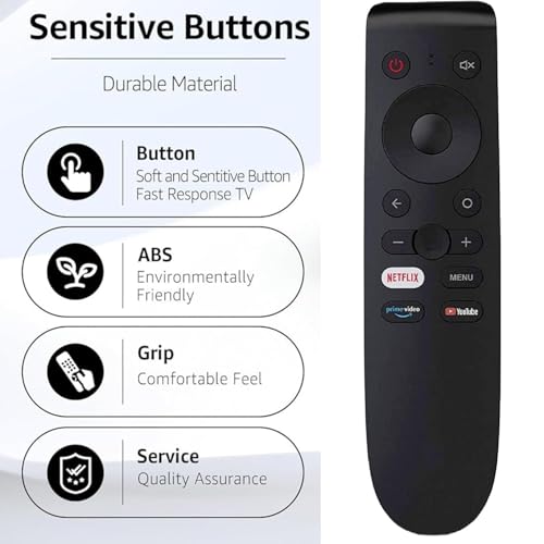 Image of BLACKSHEEP Compatible for OnePlus Smart TV Remote Control - Without Voice - Hot Keys Prime Video, Netflix YouTube Use for LCD LED QLED OLED UHD 4k Android TVs -Black