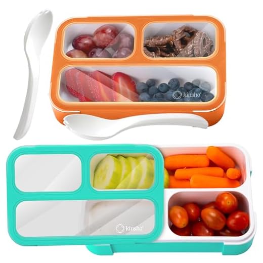 MINI Lunch-Box Snack Containers for Kids | SMALL Bento-Box Portion Container | Toddler Pre-School | Leak-proof Boxes for Work, Travel | Best for Adults Boys or Girls | Blue + Orange Set of 2