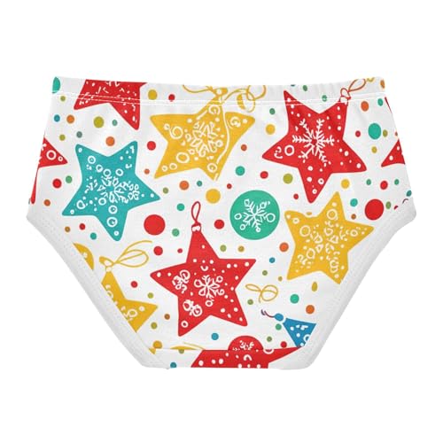 Cotton Toddlers Underwear Floral Christmas Stars Red Colorful Dots Little Girl Panties Print Briefs Undies Kids 2t2