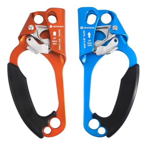Image of NewDoar NewDoar Hand Ascender (Right Hand and Left Hand) Rock Climbing Tree Arborist Rappelling Gear Equipment Rope Clamp for 8~12MM Rope