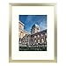 Frametory, 16x20 Aluminum Gold Photo Frame with Ivory Color Mat for 11x14 Picture & Real Glass, Metal Picture Frame Collection (16x20)