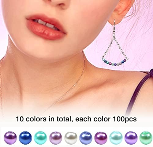 TOAOB 1000pcs Glass Pearls 4mm Multicoloured Round Tiny Loose Imitation Pearl Beads for Jewelry Making