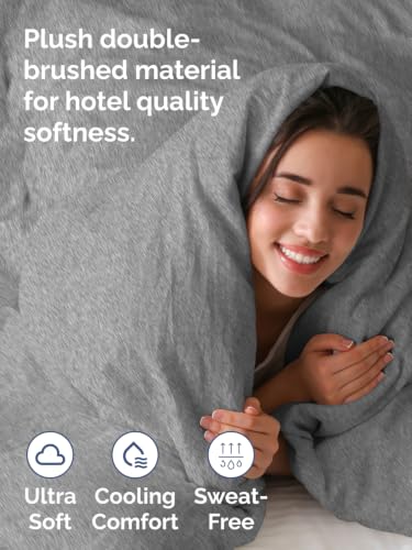Image of Duvet Cover Oversized King - 3 Piece w / Zipper Closure - Heathered Grey