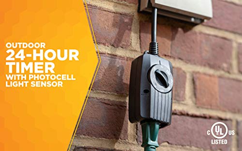 Flowtron Bk-40D Electronic Insect Killer, 1 Acre Coverage,Black & Woods 2001 Outdoor 24 Photocell Light Sensor, 6-Inch Cord, 1 Grounded Outlet, Weatherproof Timer With 2, 4, 6 Or 8 Hours Mode, Black #TOP5