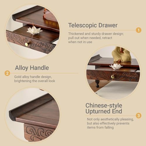 Wall-Mounted Altar Table with Storage, Compact Metal Shelf for Small Spaces, Modern Home Decor, Versatile Display for Plants, Books, and Accessories