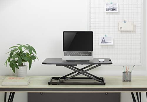 VonHaus - Standing Desk Converter - Height Adjustable - Standing Desk Riser-Spring Assisted with 67x47cm Platform - Ergonomic Sit to Stand Workstation for PC Monitor Screen, Keyboard, Laptop up to 8kg