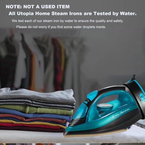 Bügeleisen, 2400W Dampfbügeleisen Kabelloses Dampf Bügeleisen mit Keramiksohle Dampfbügeleisen mit Variabler Dampffunktion, Selbstreinigungs, Sprühwasserfunktion, Antikalk, Tropfstopp (Blau22)