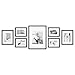 Gallery Perfect 7 Piece Black Photo Frame Wall Gallery Kit with Decorative Art Prints & Hanging Template