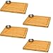 DuneDesign Lot de 4 - Planche de Service Bambou et Bol à Sauce - 30x25cm Assiette à Steak en Bois