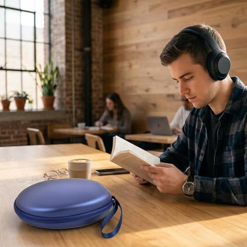 COMECASE Hard Headphone Case for Soundcore Anker/for JBL/for Sony/for BERIBES/for Beats/for Bose/for Apple/for JLab Wireless Bluetooth Headphone, Travel Carrying Bag with Mesh Pocket(Blue) by Comecase - Image 9