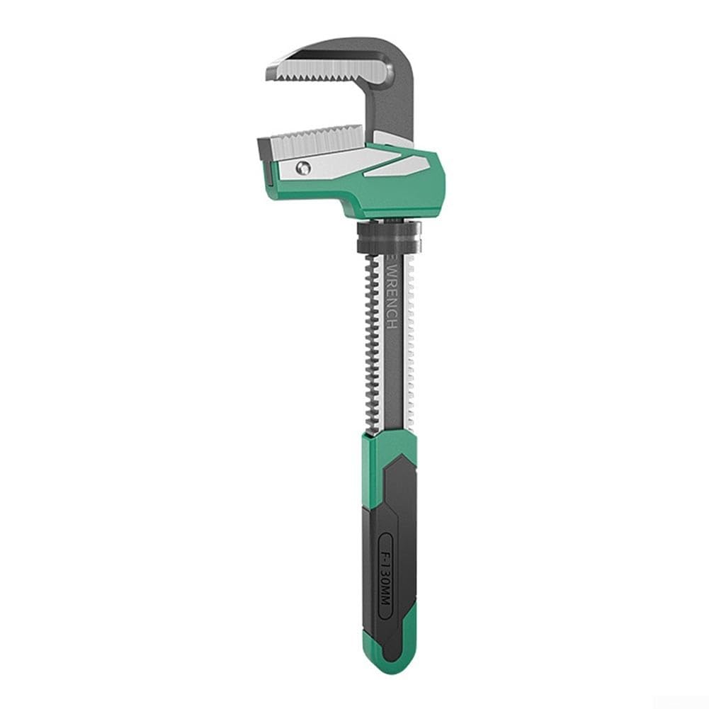 Llave de tubo tipo F, herramienta de fontanero multifuncional en ángulo recto con mandíbula dentada para válvulas y tuberías de forma especial, acero (130 mm)