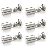 wandabstandshalter edelstahl schornstein [Verpackung]: Die Verpackung enthält 6 glas abstandshalter sowie 6Befestigungsschrauben und Gummistopfen. Jede Glasabstandhalter verfügt über zwei Puffer Silikonkissen, die das Glas schützen können.