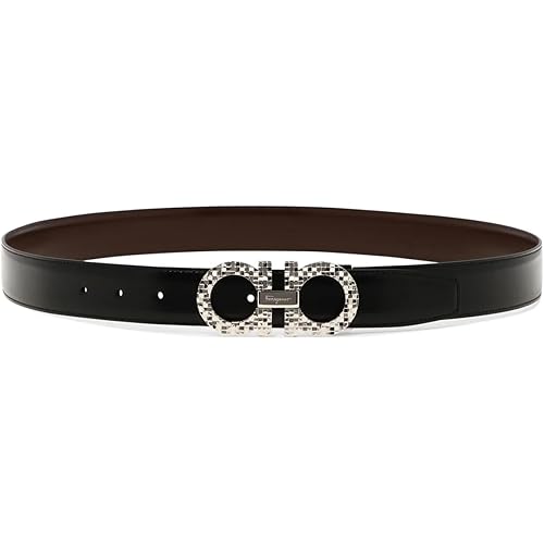 Salvatore Ferragamo Gancini Logo Engraved Reversible Buckle Belt