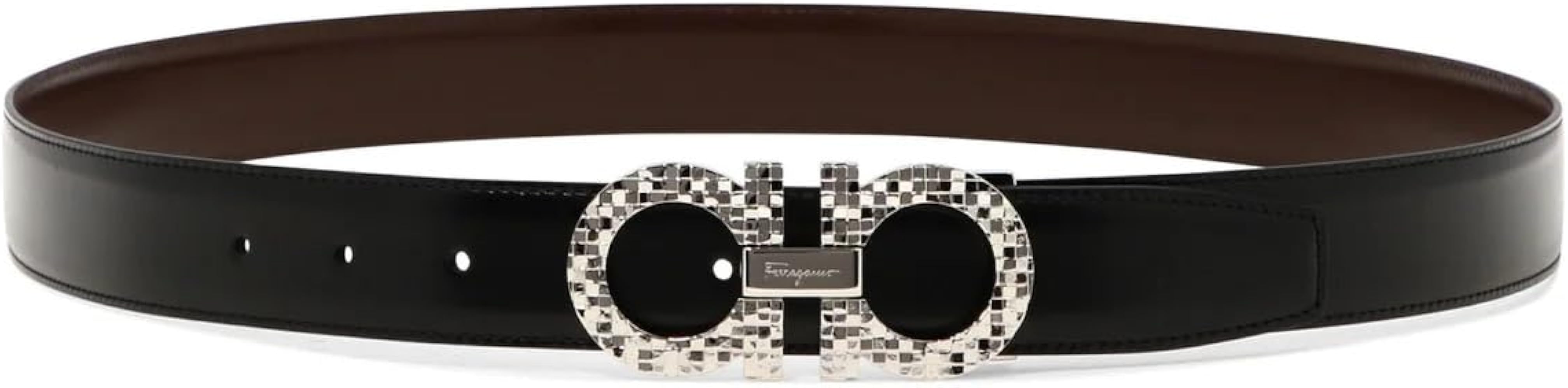 Salvatore Ferragamo Men's Gancini Reversible Leather Belt – Gold