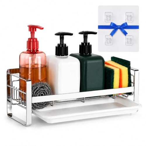 Image of Xacton Extra Large Sink Organizer, 30x9.5x9.5cm kitchen Sink Organiser soap stand for kitchen| Stainless Steel sink Caddy Dish Wash Holder Basin Organizer Kitchen Accessories