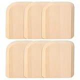 QFGasre Bamboo Pan Scraper Tool, 6 Pcs No Scratching Pots Scraper Eco-friendly Bamboo Spatula Kitchen Kitchen Scrapers for Cleaning Pans Dishes Bowls Plates Removes Food Effectively, 3.15×2.76 Inch