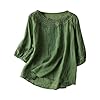 NQyIOS Womens Casual Short Sleeve T-Shirts Crew Neck Pleated Tops Fashion Dressy Tunic Blouses Vacation Outfits (Green,3XL) #4