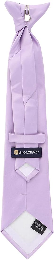 boxed-gifts Boys Clip on Tie Solid Neck Tie for Toddlers, Kids and Teens Up to 15 Years Old