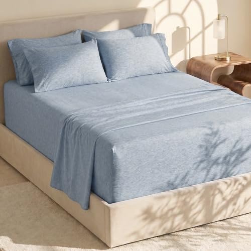 Image of Hearth & Harbor Bed Sheets, Luxury Soft 6 Piece Bed Sheet Set Extra Deep Pocket Fitted Sheets Fits Mattress up to 21 inch, Double Brushed Bedding Sheets & Pillowcases,