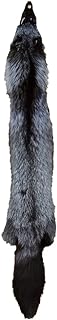 Genuine Natural Tanned Silver Fox Hides Fur Pelts Graded 1 Real Fox Skin Hides for Fly Tying Crafts Fur Coats Trapping Fur Taxidermy Decor Scraps 44-49 inch Silver