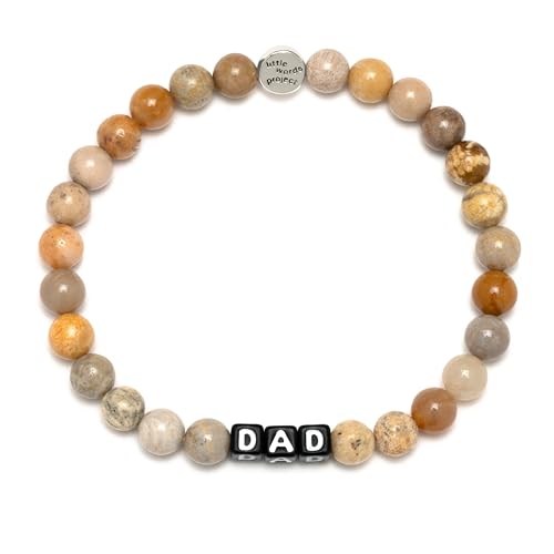 Dad Bracelet, The Original Word Bracelet, Made with Jasper Stones and Plated Brass Hardware, Handcrafted Design & Positive Message, Size L/XL