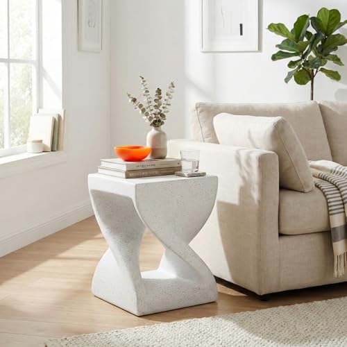 Modern MGO Side Table for Indoor Outdoor Use, Sculptural Accent