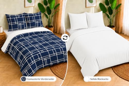 Pamposh Bettwäsche 200x200 cm Set – 3-teilig Mikrofaser Bettbezug Set mit 1 Bettbezug 200x200 cm & 2 Kissenbezügen 80x80 cm… – Ansicht 2