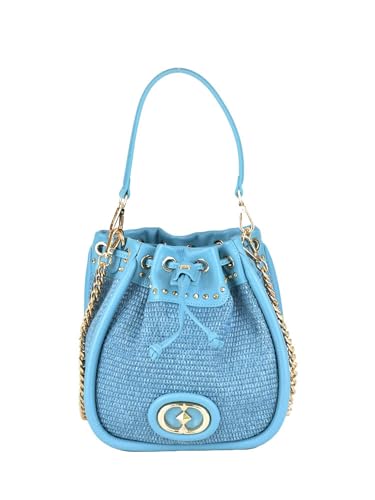 Sac à main ROMANTIC FRED BUCKET femme avec fermeture cordon et bandoulière denim
