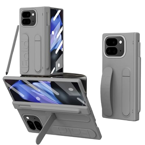 for Google Pixel 9 Pro Fold ��p �܂肽���݃P�[�X �y���̎��[ 360�x�h�� �����K���X���O��ʕی�t�B���� �q���W�ی� �����X�^���h �ϏՌ��o���p�[ �V���R���o���h�t�� �����J�����K�[�h �B���X�^���h�t���O�[�O���s�N�Z�� 9 
