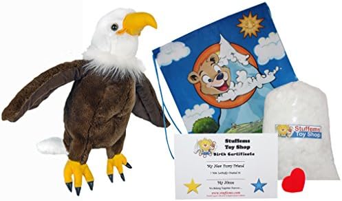 Stuffems Toy Shop Make Your Own Stuffed Animal Liberty the Bald Eagle 16"- No Sew - Kit with Cute Backpack! image 5
