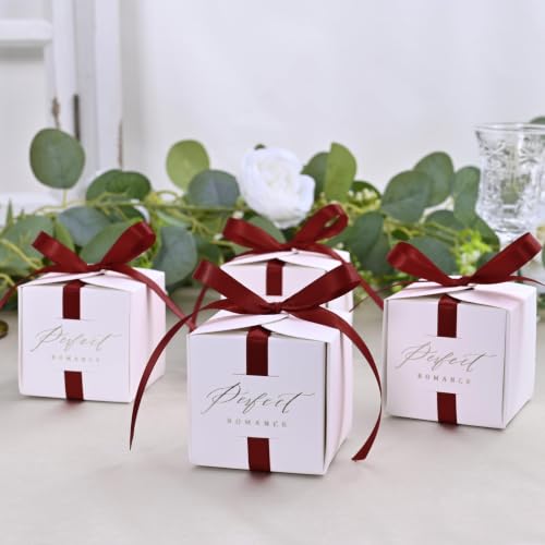 Image of Double Face Burgundy Satin Ribbon 3 /8 inch X 50 Yards Polyester Burgundy Ribbon for Gift Wrapping Very Suitable for Weddings Party Invitation Decorations and More