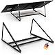 SolarXon Solarmodul Halterung schwarz, 0% MwSt, Alu, 118 cm, 0-90° Winkel, Balkonkraftwerk Halterung, Solarpanel Halterung für Flachdach, Garage, freistehend