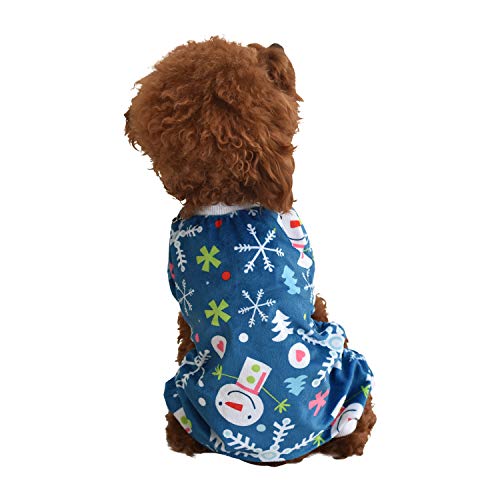 Image of CuteBone Soft & Stretchy Dog Christmas Pajamas - Cozy Pet Jammies Breathable Jumpsuit for Small Dogs - All-Season Comfy Outfit Easy-On Pullover Design - Keeps Pets Warm & Comfortable P85XS
