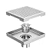 Neodrain Square Shower Drain with Removable Quadrato Pattern Grate, 6-Inch, Brushed 304 Stainless Steel, with WATERMARK&CUPC Certified ...