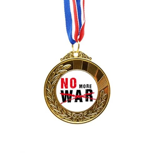 No more war love peworld medalla decorativa con mensaje de paz y unión