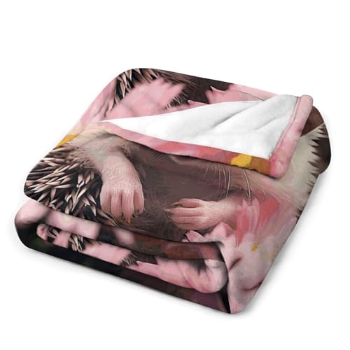 Couverture flanelle hérisson douce pour un cocon de bien-être