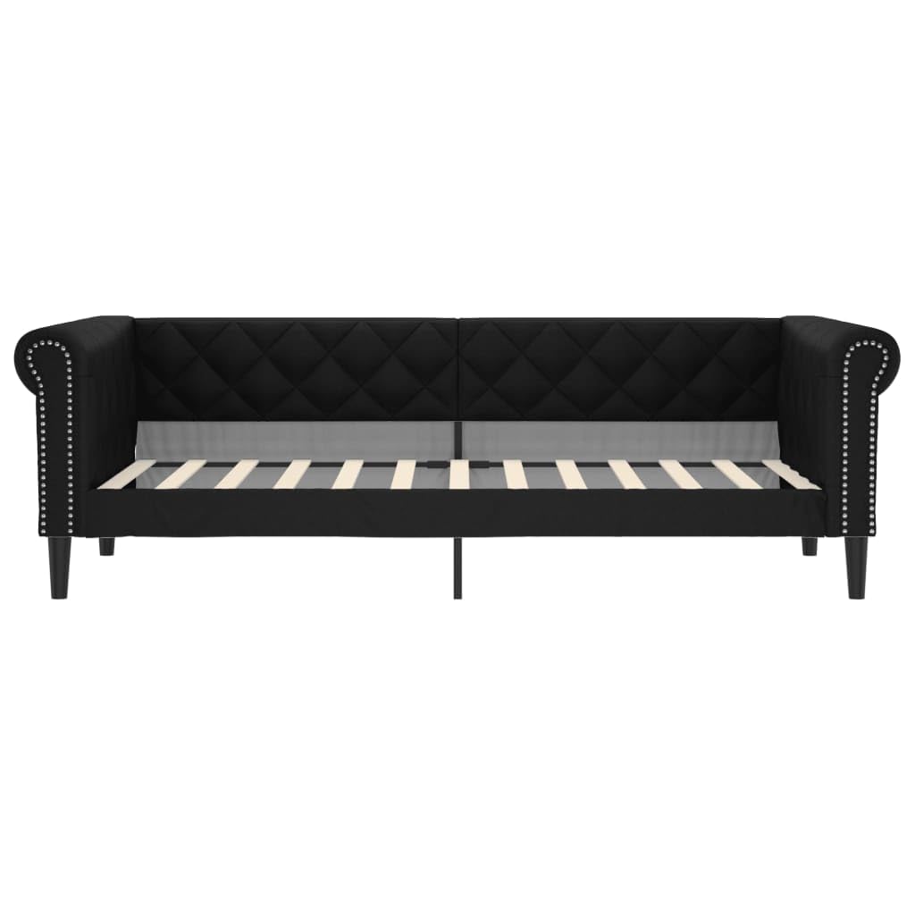Skóra ekologiczna 2w1 rozkładana z miejscem do spania czarna 80x200 cm