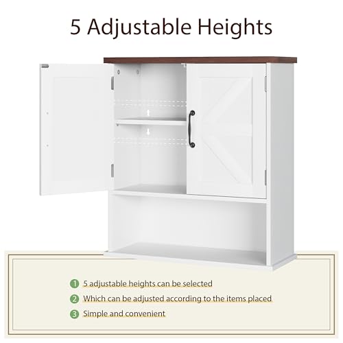 Smuxee-Farmhouse-Bathroom-Cabinet-Wall-Mounted-White-Small-Bathroom-Medicine-Cabinet-with-Adjustable-Shelf-Bathroom-Cabinet-for-Bathroom-Living-Room-Laundry-Room Smuxee Farmhouse Bathroom Cabinet Wall Mounted White Small Bathroom Medicine Cabinet with Adjustable Shelf Bathroom Cabinet for Bathroom Living Room Laundry Room
