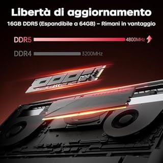 ACEMAGIC PC Portatile Gaming, Ryzen7 H255,Fino a 4,9 GHz,16 GB di RAM DDR5 4800 MHz, SSD da 512 GB,16 Pollici 1200 FHD Display,Tastiera Retroilluminata, Laptop,WiFi-6,Custodia in metallo,BT5.2