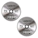 7-1/4 Inch Circular Saw Blade with 5/8 Inch Arbor, 60T Wood Cutting Disc for Hard & Soft Wood,Chipbo