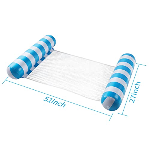 Mozsoy【2 Pack】 Premium Swimming Pool Float Hammock, Multi-Purpose Inflatable Hammock (Saddle, Lounge Chair, Hammock, Drifter), Water Hammock Lounge #TOP5