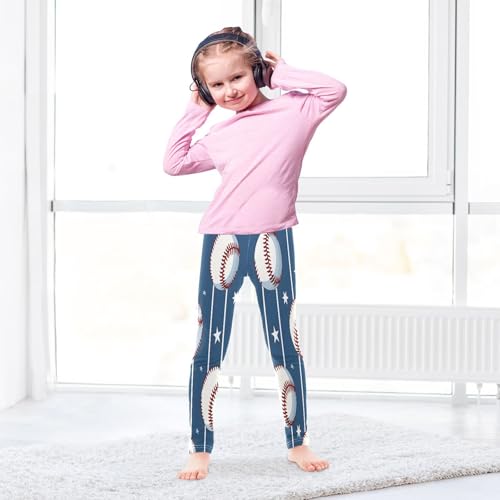 Toddler Girls Leggings Printed Yoga Pants Leggings Sport Baseball Balls Star Blue Stipes for Kids4
