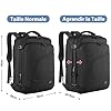 MATEIN Bagage Cabine 40x30x20, Sac a Dos Voyage Cabine Avion pour Eurowings Ryanair 40x30x20, 30L Extensible Sac de Voyage, Étanche Bagage à Main Femme Homme pour Étudiants Scolaires Travail, Noir #3