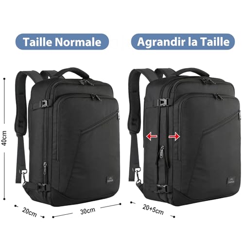 Sac Cabine Ryanair 40X30X20 : MATEIN Bagage Cabine 40x30x20, Sac a Dos Voyage Cabine Avion avec... – Image 4