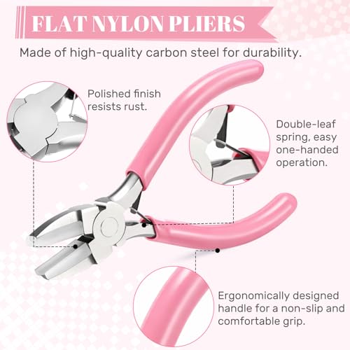 Image of Mudder 2 Pieces Jewelry Making Tool Bail Making Pliers 6 in 1 Jewelry Wire Bending Pliers for Beading Looping Shaping Wire DIY Crafts(Pink)