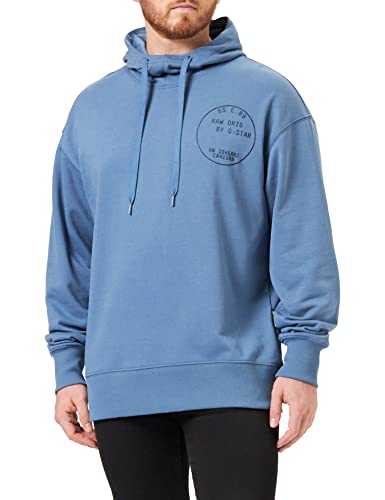 G-Star Raw Back Graphic Loose Hooded Sweatshirt, Suéter Para Hombre, Azul Azul D22233-A613-2182 , M G-Star Raw Back Graphic Loose Hooded Sweatshirt, Suéter Para Hombre, Azul Azul D22233-A613-2182 , M