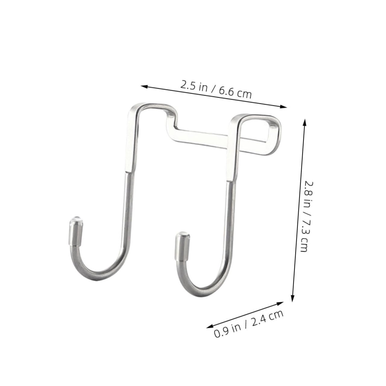 Ciieeo Stainless Steel Over Door Hooks 2 Pack Easy to Use for Coat Towel Kitchen Supplies