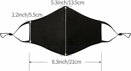 Miniatura 2 de NBDIB Protección facial ajustable para adultos con bolsillo para filtro y alambre para la nariz, máscara de tela transpirable negra con 10 filtros