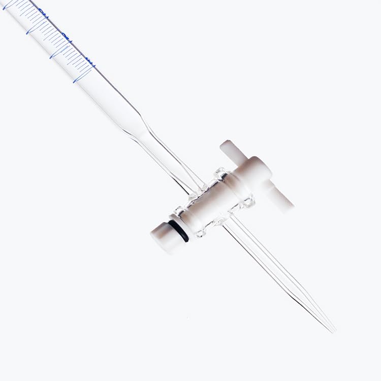 Bureta de Vidrio Clase A con Llave de PTFE, 5-100ml, Schellbach/Ámbar/Claro – Herramienta de Titulación Profesional(Brown PTFE 50ml)
