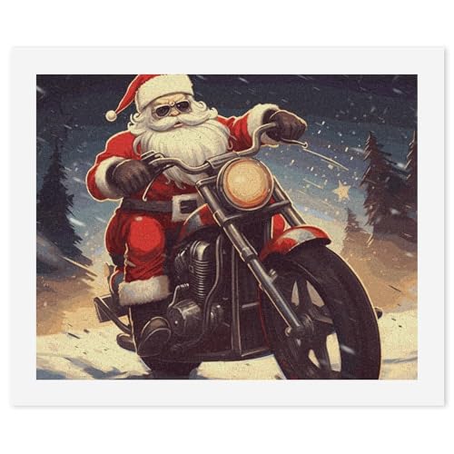 Peinture par numéros Père Noël motard cadeau idéal et créatif